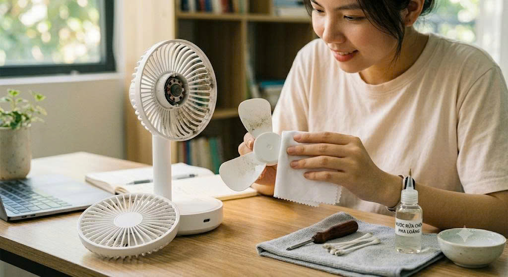 cách vệ sinh quạt mini